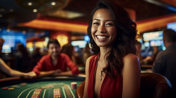 Suasana santai pengguna di Surabaya memainkan permainan casino live sambil menikmati efek cahaya di layar smartphone